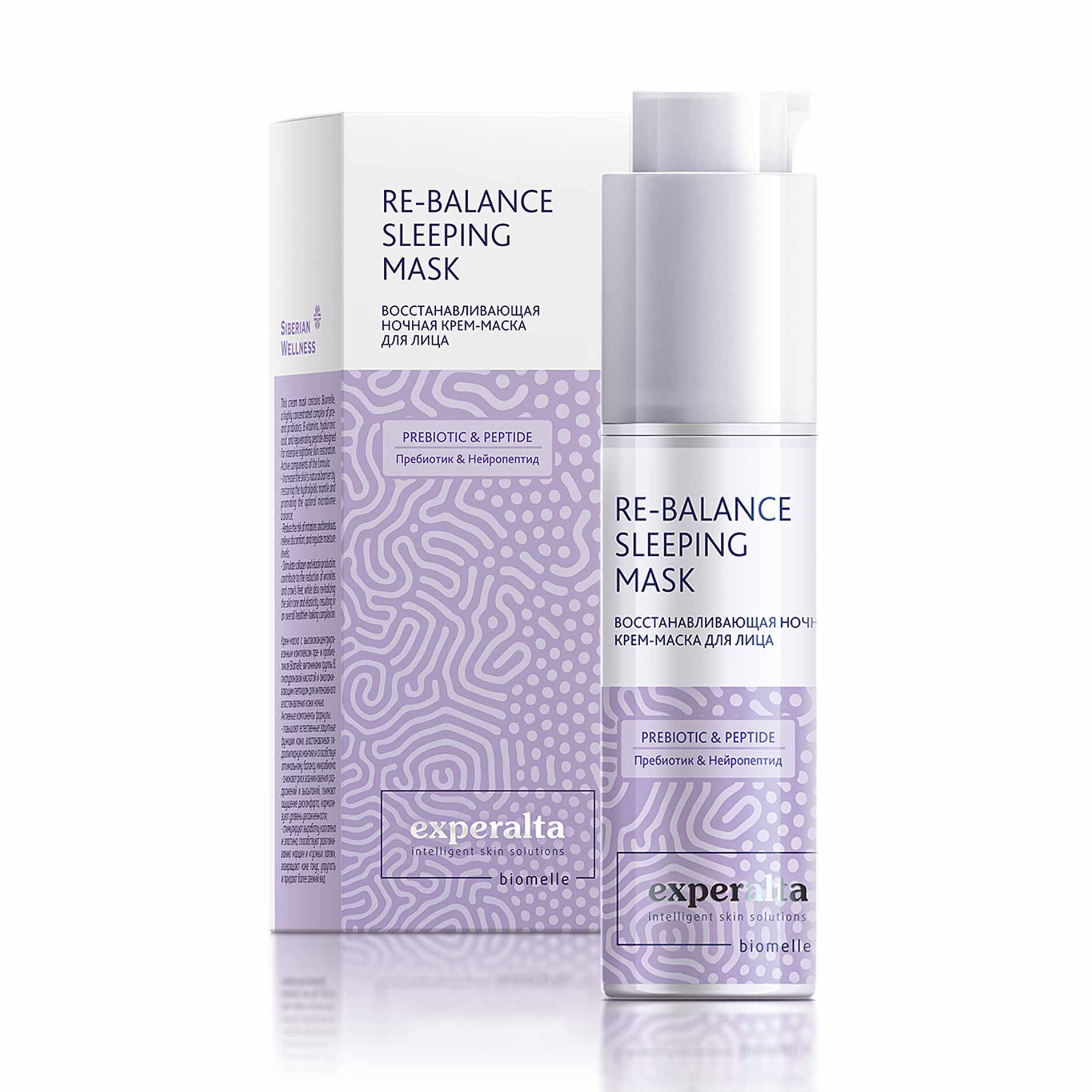 Восстанавливающая ночная крем-маска с пре- и пробиотиками - Experalta Biomelle