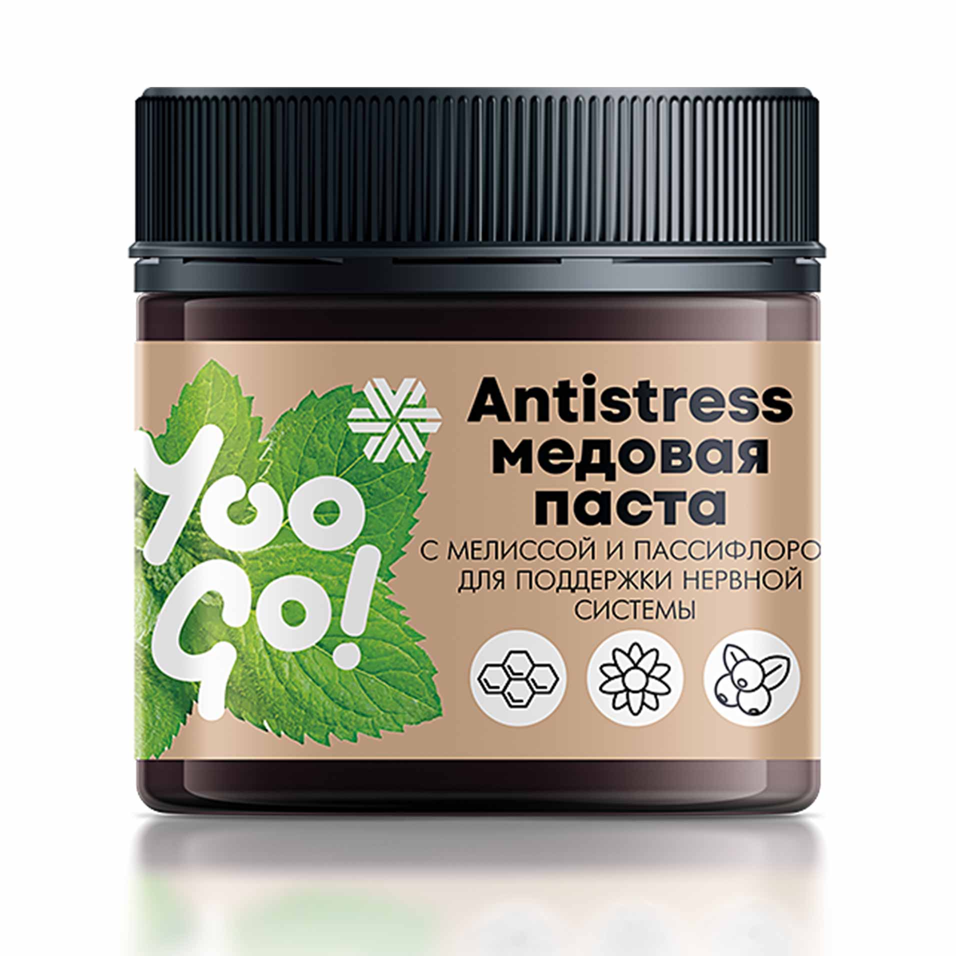 Antistress, медовая паста с мелиссой и пассифлорой для поддержки нервной системы - Yoo Gо