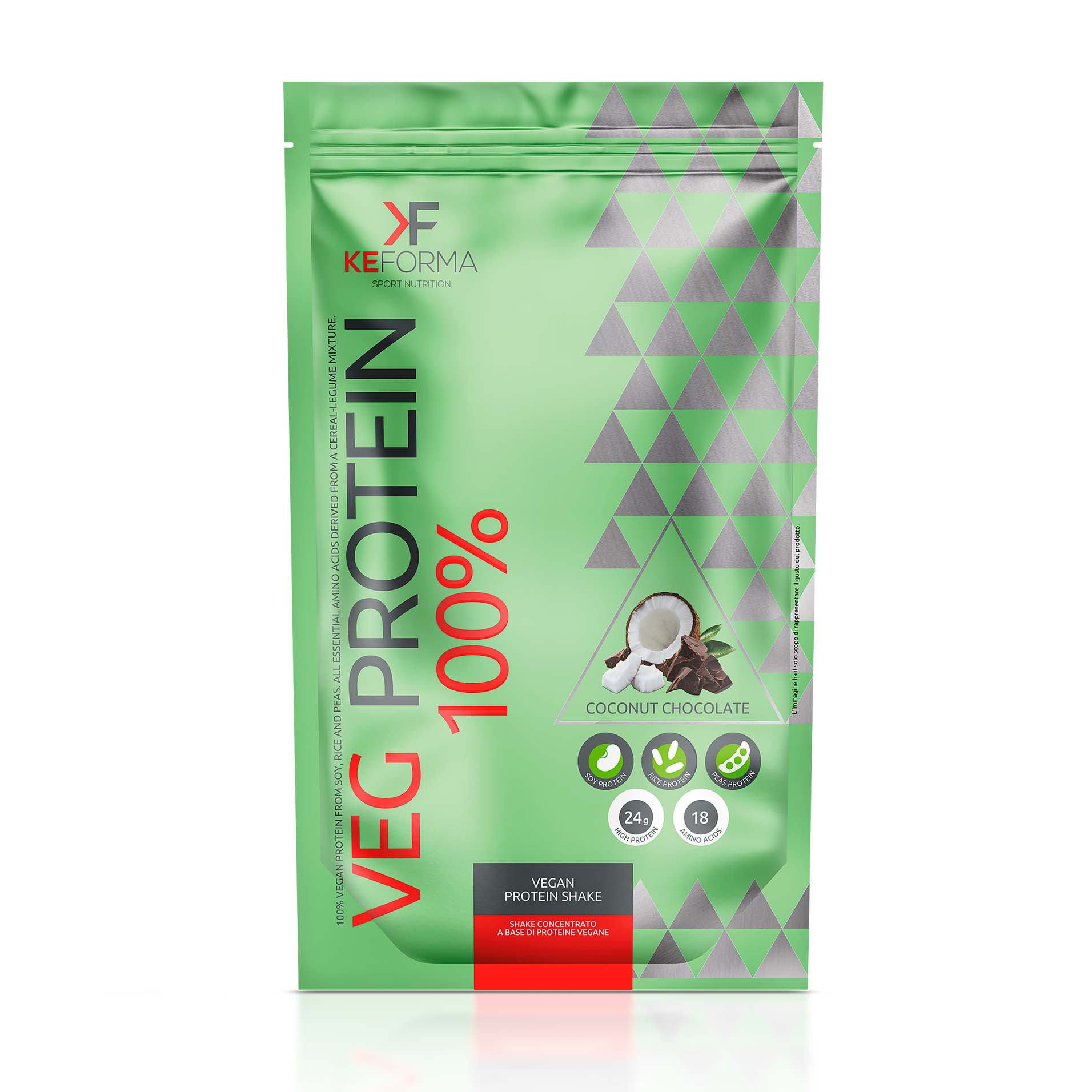 Keforma Vegan. Протеиновый веган-коктейль «Шоколад и кокос», 480 г